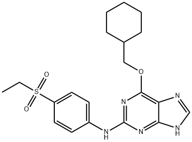 9H-Purin-2-amine, 6-(cyclohexylmethoxy)-N-[4-(ethylsulfonyl)phenyl]- Struktur