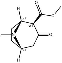 8-Azabicyclo[3.2.1]octane-2-carboxylic acid, 8-methyl-3-oxo-, methyl ester, (1R,2R,5S)-rel- Struktur