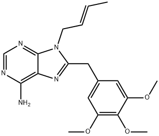 9H-Purin-6-amine, 9-(2E)-2-buten-1-yl-8-[(3,4,5-trimethoxyphenyl)methyl]- Struktur