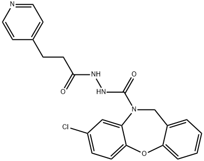 Dibenz[b,f][1,4]oxazepine-10(11H)-carboxylic acid, 8-chloro-, 2-[1-oxo-3-(4-pyridinyl)propyl]hydrazide Struktur