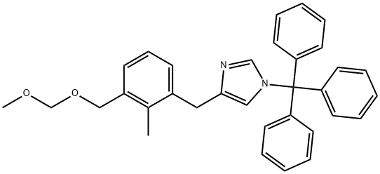 1H-Imidazole, 4-[[3-[(methoxymethoxy)methyl]-2-methylphenyl]methyl]-1-(triphenylmethyl)- Struktur