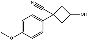 Cyclobutanecarbonitrile, 3-hydroxy-1-(4-methoxyphenyl)- Struktur