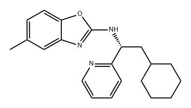 2-Benzoxazolamine, N-[(1R)-2-cyclohexyl-1-(2-pyridinyl)ethyl]-5-methyl- Struktur