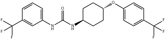 Urea, N-[trans-4-[4-(trifluoromethyl)phenoxy]cyclohexyl]-N'-[3-(trifluoromethyl)phenyl]- Struktur