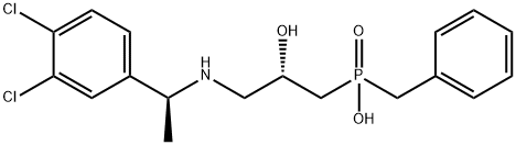 Phosphinic acid, P-[(2S)-3-[[(1S)-1-(3,4-dichlorophenyl)ethyl]amino]-2-hydroxypropyl]-P-(phenylmethyl)- Struktur