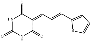 2,4,6(1H,3H,5H)-Pyrimidinetrione, 5-[(2E)-3-(2-thienyl)-2-propen-1-ylidene]- Struktur