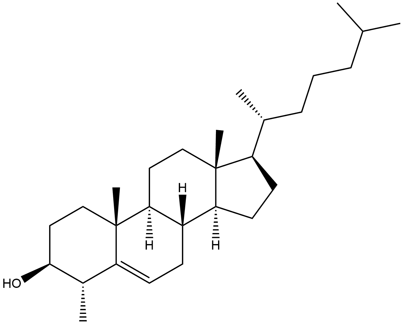 4α-Methyl-cholest-5-en-3β-ol Struktur