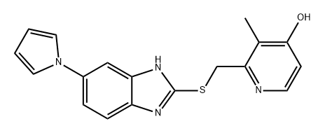 4-Pyridinol, 3-methyl-2-[[[6-(1H-pyrrol-1-yl)-1H-benzimidazol-2-yl]thio]methyl]- Struktur