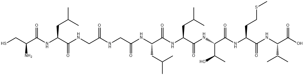 L-Valine, L-cysteinyl-L-leucylglycylglycyl-L-leucyl-L-leucyl-L-threonyl-L-methionyl- Struktur