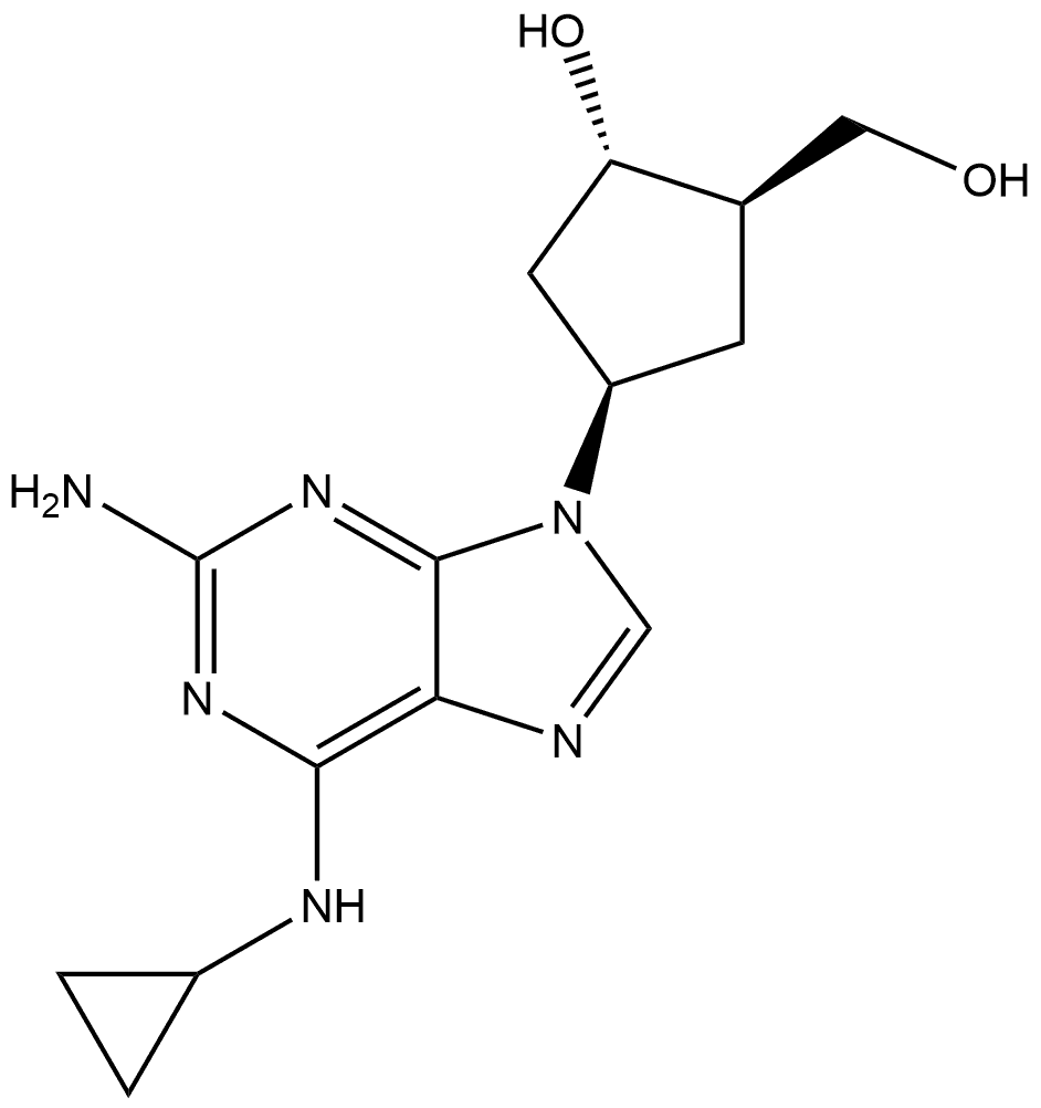 (1S,2R,4R)-4-(2-Amino-6-(cyclopropylamino)-9H-purin-9-yl)-2-(hydroxymethyl)cyclopentanol Struktur