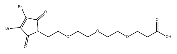 Propanoic acid, 3-[2-[2-[2-(3,4-dibromo-2,5-dihydro-2,5-dioxo-1H-pyrrol-1-yl)ethoxy]ethoxy]ethoxy]- Struktur