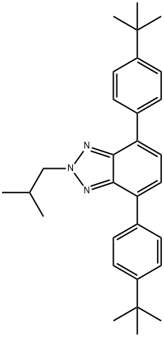 2H-Benzotriazole, 4,7-bis[4-(1,1-dimethylethyl)phenyl]-2-(2-methylpropyl)- Struktur