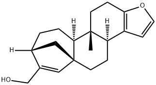 5a,8-Methano-5aH-cyclohepta[5,6]naphtho[2,1-b]furan-7-methanol, 3b,4,5,8,9,10,10a,10b,11,12-decahydro-10b-methyl-, (3bS,5aS,8R,10aS,10bS)- Struktur