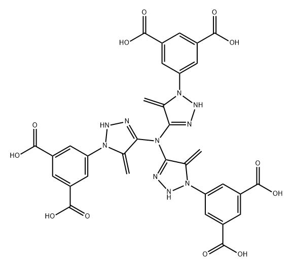 1,3-Benzenedicarboxylic acid, 5,5',5''-[nitrilotris(methylene-1H-1,2,3-triazole-4,1-diyl)]tris- Struktur