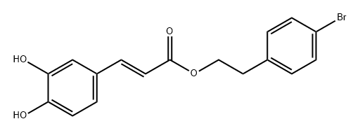 2-Propenoic acid, 3-(3,4-dihydroxyphenyl)-, 2-(4-bromophenyl)ethyl ester, (2E)- Struktur