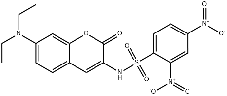 Benzenesulfonamide, N-[7-(diethylamino)-2-oxo-2H-1-benzopyran-3-yl]-2,4-dinitro- Struktur