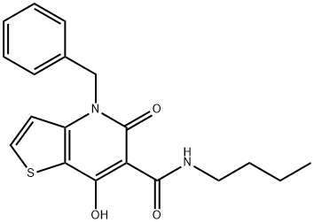 Thieno[3,2-b]pyridine-6-carboxamide, N-butyl-4,5-dihydro-7-hydroxy-5-oxo-4-(phenylmethyl)- Struktur