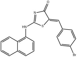 4(5H)-Thiazolone, 5-[(4-bromophenyl)methylene]-2-(1-naphthalenylamino)-, (5Z)- Struktur