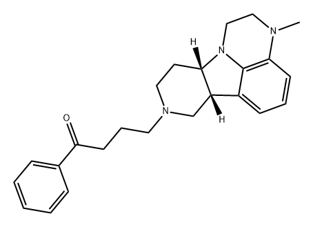 1-Butanone, 4-[(6bR,10aS)-2,3,6b,9,10,10a-hexahydro-3-methyl-1H-pyrido[3',4':4,5]pyrrolo[1,2,3-de]quinoxalin-8(7H)-yl]-1-phenyl- Struktur