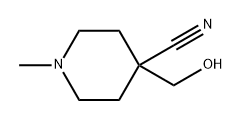 4-Piperidinecarbonitrile, 4-(hydroxymethyl)-1-methyl- Struktur