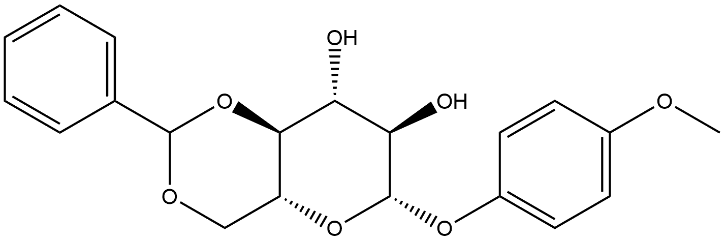 4-Methoxyphenyl 4,6-O-benzylidene-β-D-glucopyranoside Struktur