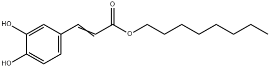 2-Propenoic acid, 3-(3,4-dihydroxyphenyl)-, octyl ester Struktur