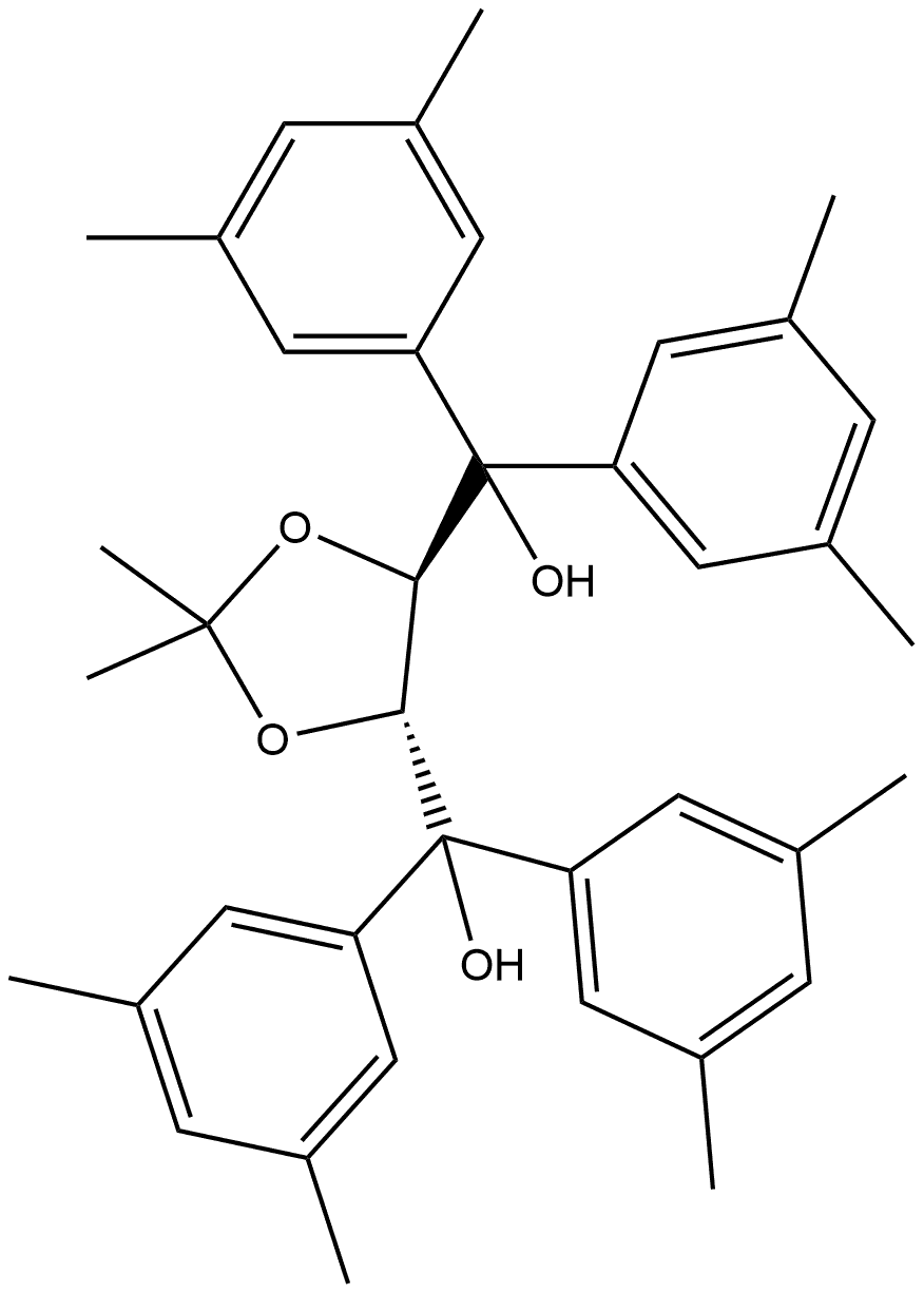 (4R,5R)-2,2-Dimethyl-α,α,α',α'--tetrakis(3,5-dimethylphenyl)
dioxolane-4,5-dimethanol Struktur