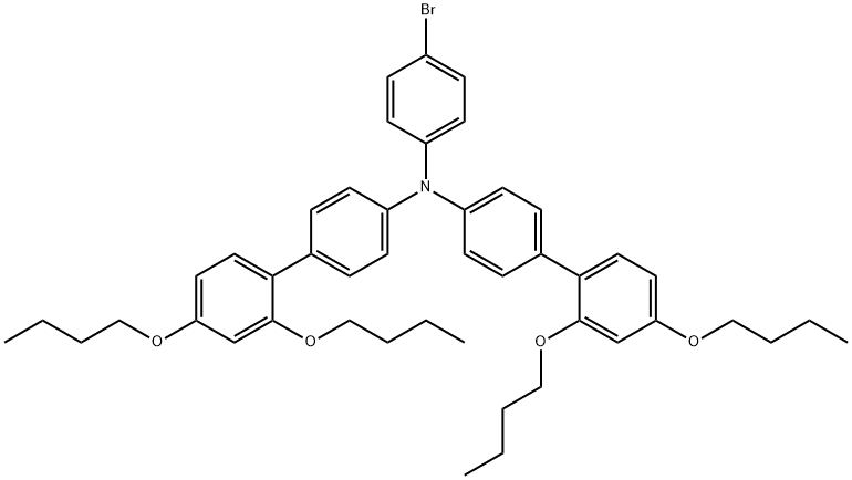 [1,1'-Biphenyl]-4-amine, N-(4-bromophenyl)-2',4'-dibutoxy-N-(2',4'-dibutoxy[1,1'-biphenyl]-4-yl)- Struktur