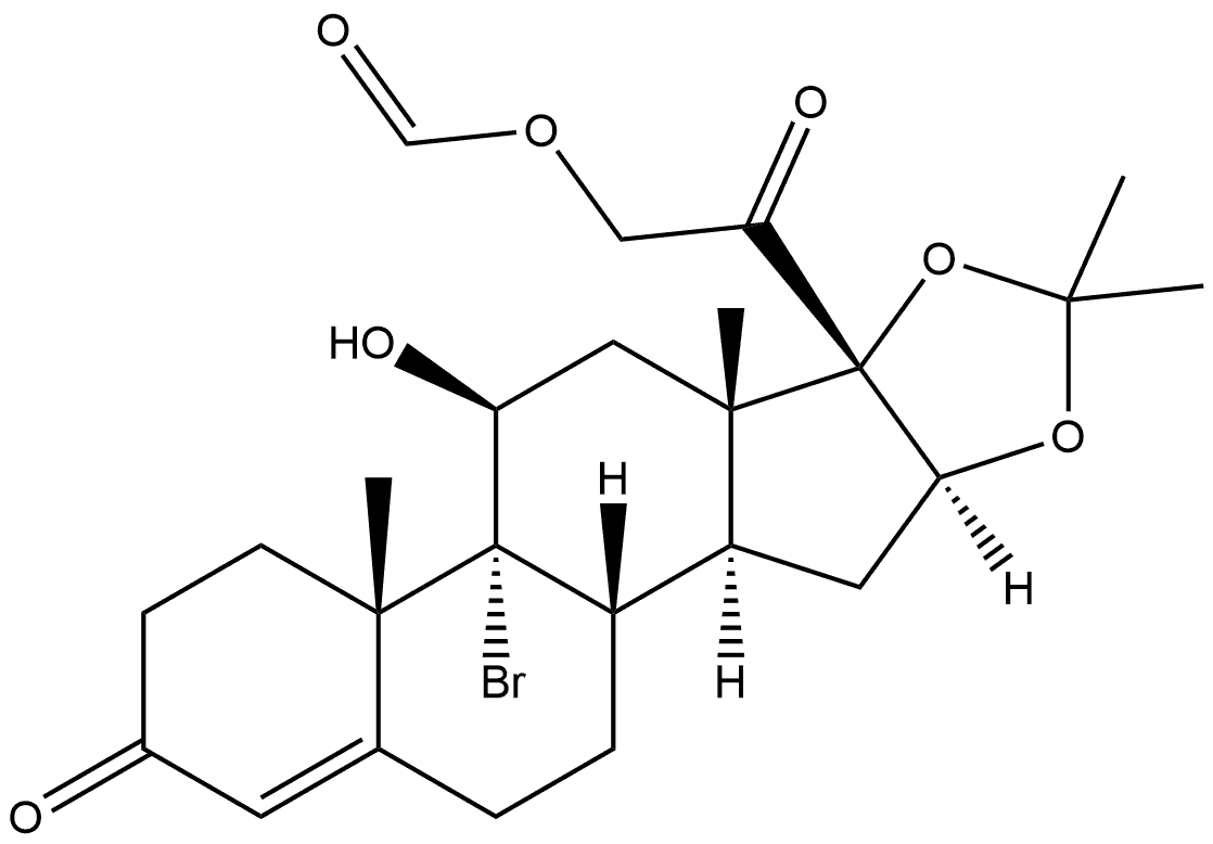 Pregn-4-ene-3,20-dione, 9-bromo-21-(formyloxy)-11-hydroxy-16,17-[(1-methylethylidene)bis(oxy)]-, (11β,16α)- (9CI)