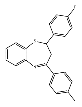 1,5-Benzothiazepine, 2-(4-fluorophenyl)-2,3-dihydro-4-(4-methylphenyl)- Struktur