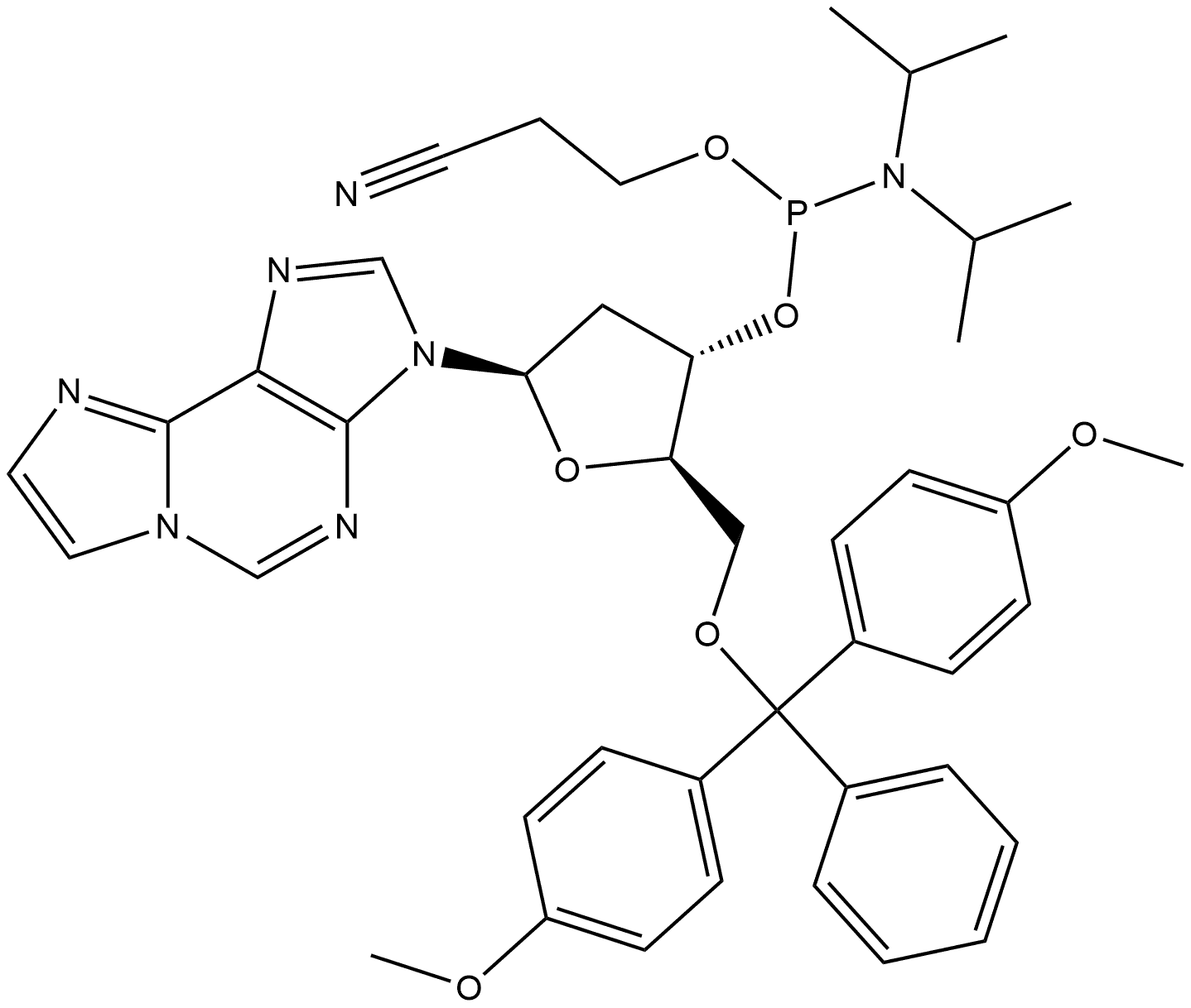 5'-Dimethoxytrityl-etheno-deoxyAdenosine,3'-[(2-cyanoethyl)-(N,N-diisopropyl)]-phosphoramidite Struktur