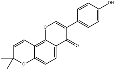 4H,8H-Benzo[1,2-b:3,4-b']dipyran-4-one, 3-(4-hydroxyphenyl)-8,8-dimethyl- Struktur