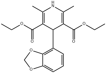 3,5-Pyridinedicarboxylic acid, 4-(1,3-benzodioxol-4-yl)-1,4-dihydro-2,6-dimethyl-, 3,5-diethyl ester Struktur