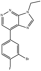 7H-Imidazo[4,5-c]pyridazine, 4-(3-bromo-4-fluorophenyl)-7-ethyl- Struktur