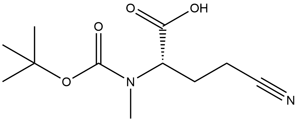 Butanoic acid, 4-cyano-2-[[(1,1-dimethylethoxy)carbonyl]methylamino]-, (2S)- Struktur