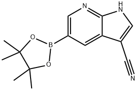 1H-Pyrrolo[2,3-b]pyridine-3-carbonitrile, 5-(4,4,5,5-tetramethyl-1,3,2-dioxaborolan-2-yl)- Struktur