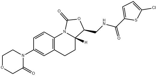 2-Thiophenecarboxamide, 5-chloro-N-[[(3S,3aS)-3,3a,4,5-tetrahydro-1-oxo-7-(3-oxo-4-morpholinyl)-1H-oxazolo[3,4-a]quinolin-3-yl]methyl]- Struktur