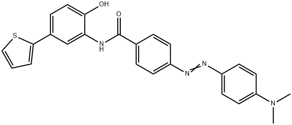 Benzamide, 4-[2-[4-(dimethylamino)phenyl]diazenyl]-N-[2-hydroxy-5-(2-thienyl)phenyl]- Struktur