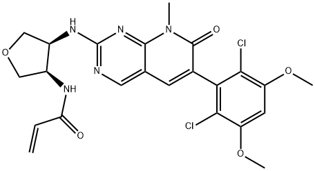 2-Propenamide, N-[(3R,4S)-4-[[6-(2,6-dichloro-3,5-dimethoxyphenyl)-7,8-dihydro-8-methyl-7-oxopyrido[2,3-d]pyrimidin-2-yl]amino]tetrahydro-3-furanyl]- Struktur