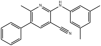 3-Pyridinecarbonitrile, 2-[(3,5-dimethylphenyl)amino]-6-methyl-5-phenyl- Struktur