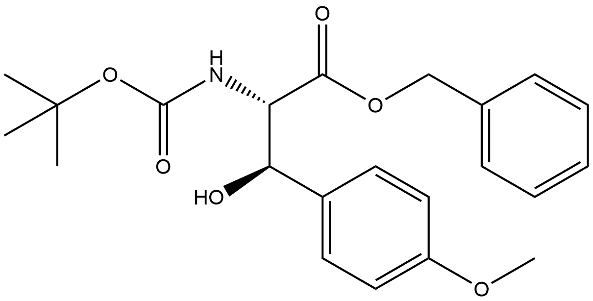 L-Tyrosine, N-[(1,1-dimethylethoxy)carbonyl]-β-hydroxy-O-methyl-, phenylmethyl ester, (βR)- Struktur