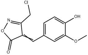 5(4H)-Isoxazolone, 3-(chloromethyl)-4-[(4-hydroxy-3-methoxyphenyl)methylene]- Struktur