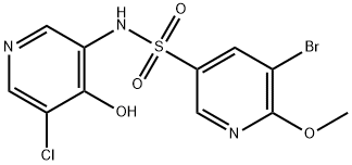 3-Pyridinesulfonamide, 5-bromo-N-(5-chloro-4-hydroxy-3-pyridinyl)-6-methoxy- Struktur