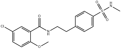 Benzamide, 5-chloro-2-methoxy-N-[2-[4-[(methylamino)sulfonyl]phenyl]ethyl]- Struktur