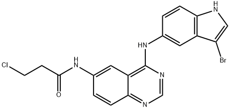 Propanamide, N-[4-[(3-bromo-1H-indol-5-yl)amino]-6-quinazolinyl]-3-chloro- Struktur