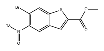 Benzo[b]thiophene-2-carboxylic acid, 6-bromo-5-nitro-, methyl ester Struktur