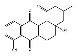 Benz[a]anthracene-1,7,12(2H)-trione, 3,4,4a,5,6,6a,12a,12b-octahydro-4a,8-dihydroxy-3-methyl- (9CI) Struktur