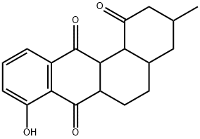 Benz[a]anthracene-1,7,12(2H)-trione, 3,4,4a,5,6,6a,12a,12b-octahydro-8-hydroxy-3-methyl- (9CI) Struktur