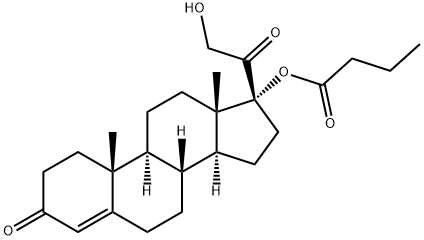 Pregn-4-ene-3,20-dione, 21-hydroxy-17-(1-oxobutoxy)- Structure