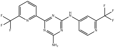 1,3,5-Triazine-2,4-diamine, N2-[2-(trifluoromethyl)-4-pyridinyl]-6-[6-(trifluoromethyl)-2-pyridinyl]- Struktur